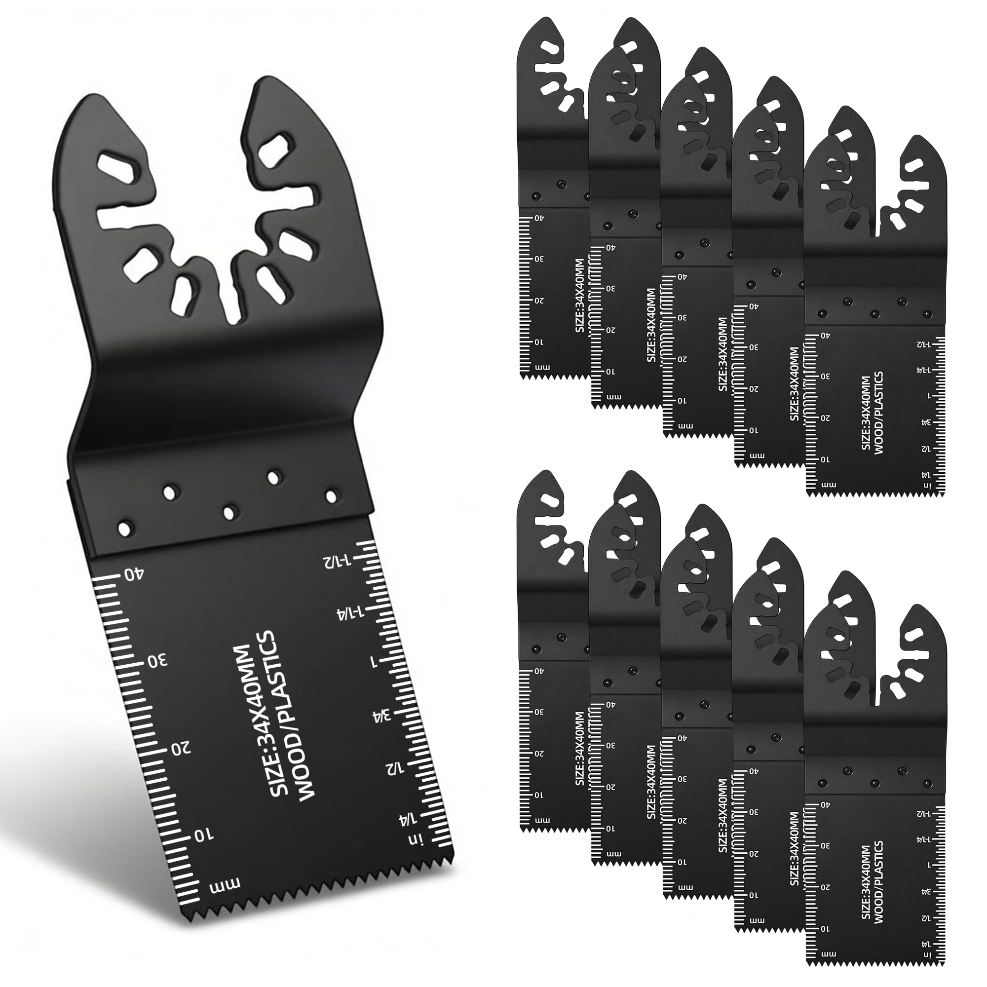 Zeeorymn 10Pcs Multi Tool Blades,Multitool Blades For Wood,Universal Oscillating Saw Blades Compatible With Dewalt, Milwaukee, Makita, Ryobi, Rockwell, Bosch (10 Pcs)