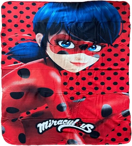Miraculous Ladybug - Manta polar para niños, 39.4 x 59.1in (rojo 2)