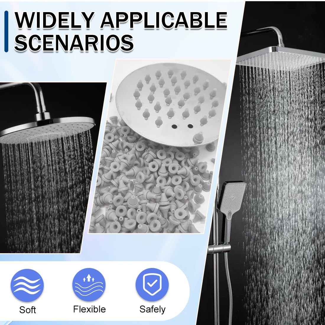 50 Pezzi Soffione per Ugelli in Silicone, Ugelli di Ricambio, per Riparare la Testa Della Pioggia in Acciaio Inox, per Diametro del Foro Fit 4mm