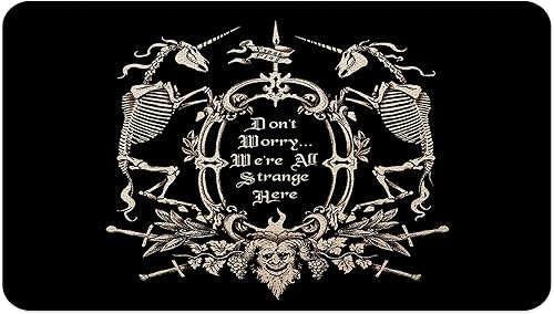 Tapete gótico con diseño de calavera gótica, 30 x 17 pulgadas, antideslizante, tapete de bienvenida gótico para exteriores, decoración gótica,