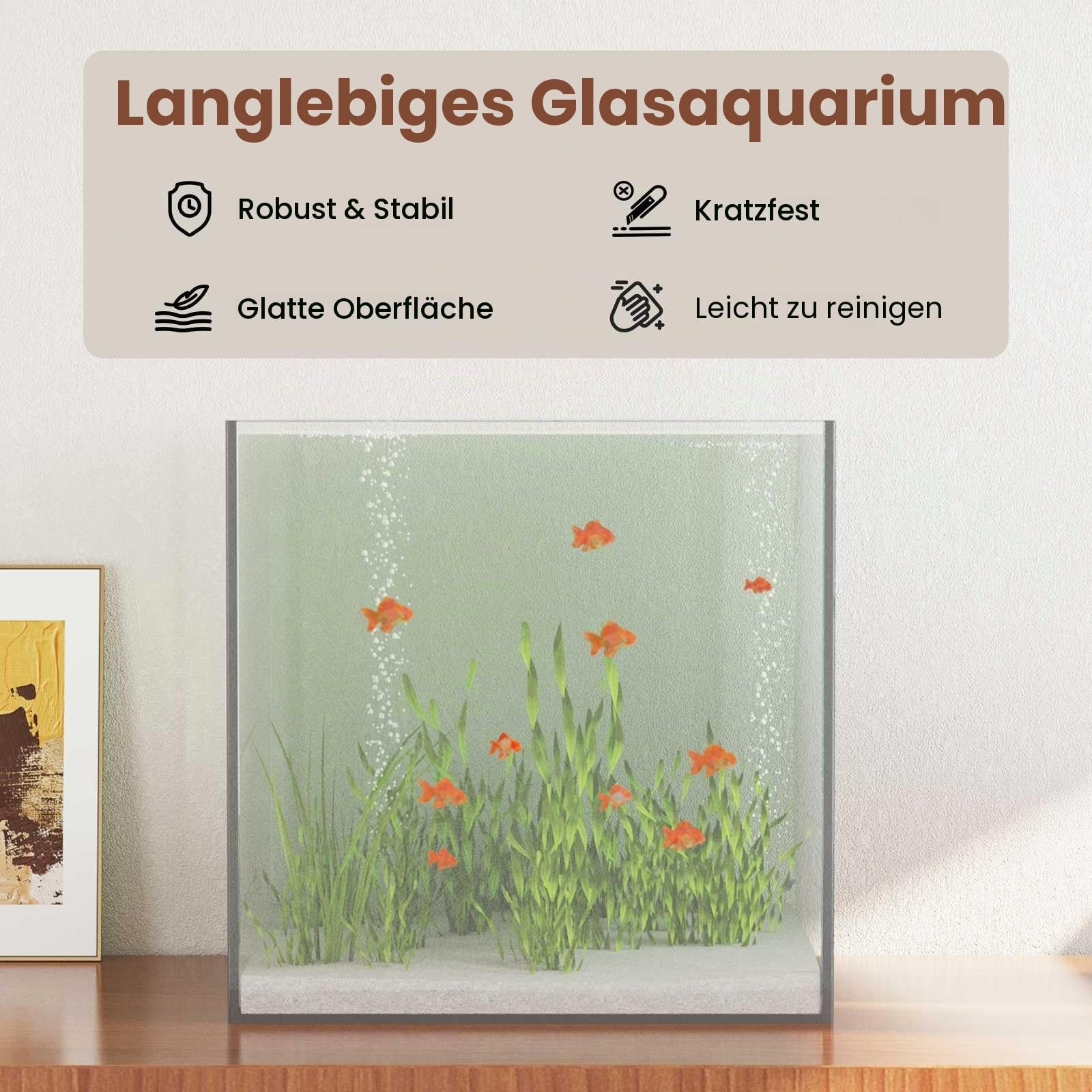 vidaXL Aquarium mit Speicher Transparent 30 x 30 x 30 cm Glas