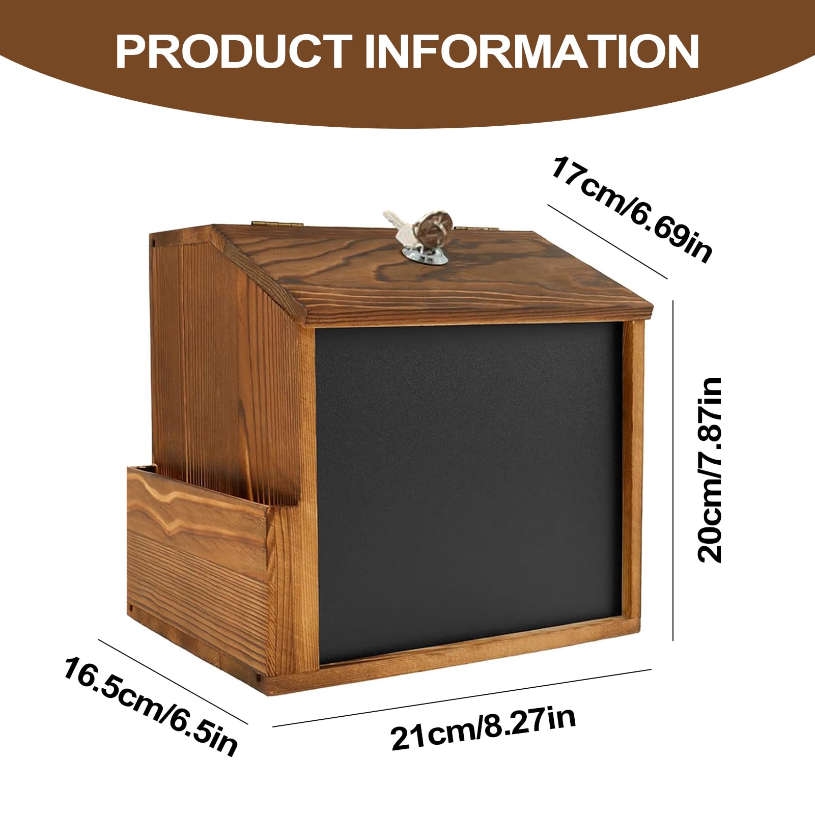 Wahlurne Mit | Retro Losboxen | Holz Retro Wandkasten Mit Schreibtafel Für Spendensammlung Kirche Verlosung Briefe Gemeinde Charity Events