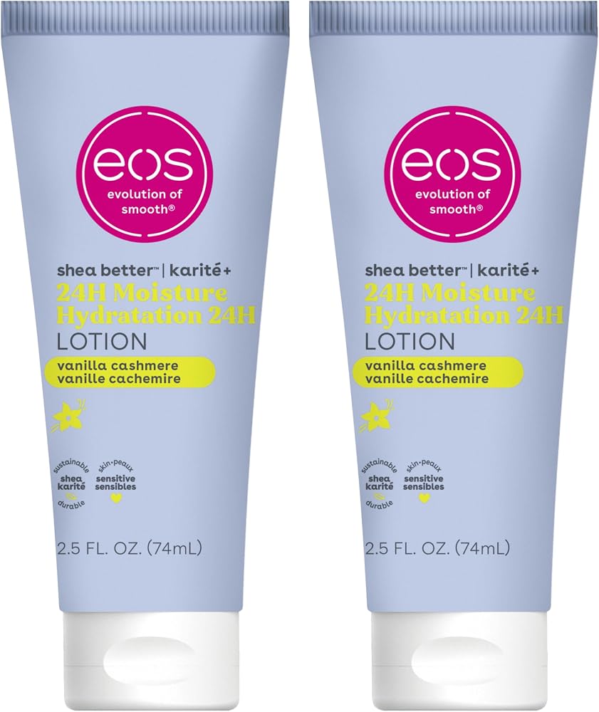 24H Moisture Travel Body Lotion- Vanilla Cashmere, Travel Size Essential, Toiletries, Mini Body Lotion For Dry Skin, 2.5 fl oz (Pack of 2)