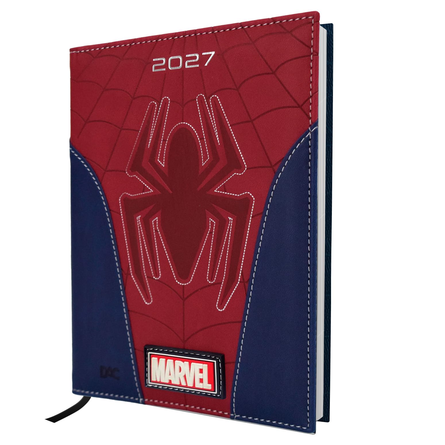 DAC - Agenda maior (13,4cm x 19cm) 2027 com 336 páginas e Fita Marca Página Homem-Aranha