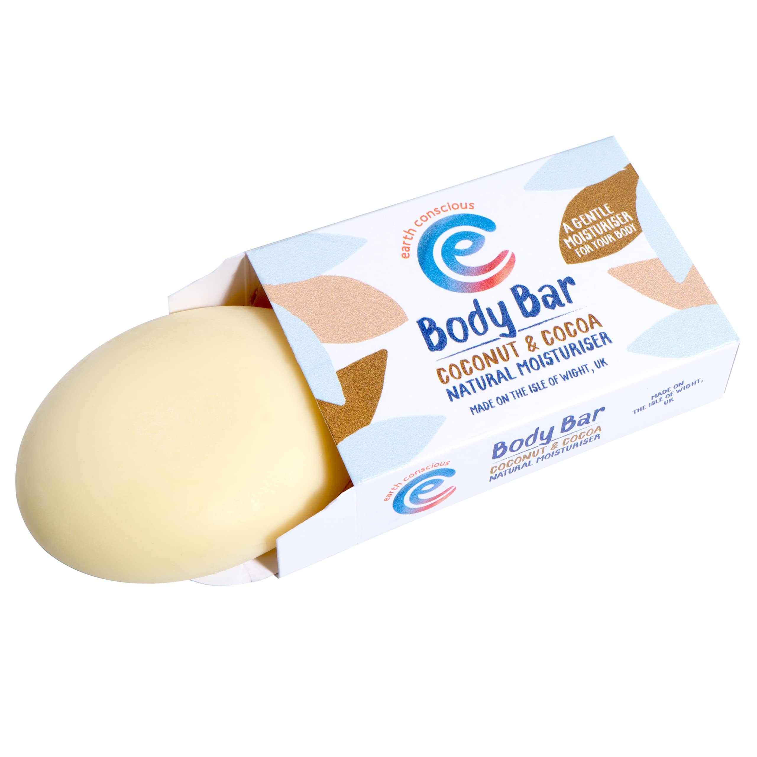 Earth Conscious Solid Moisturising Body Lotion Bar (Coconut & Cocoa) Organic Cruelty Free & Vegan Friendly