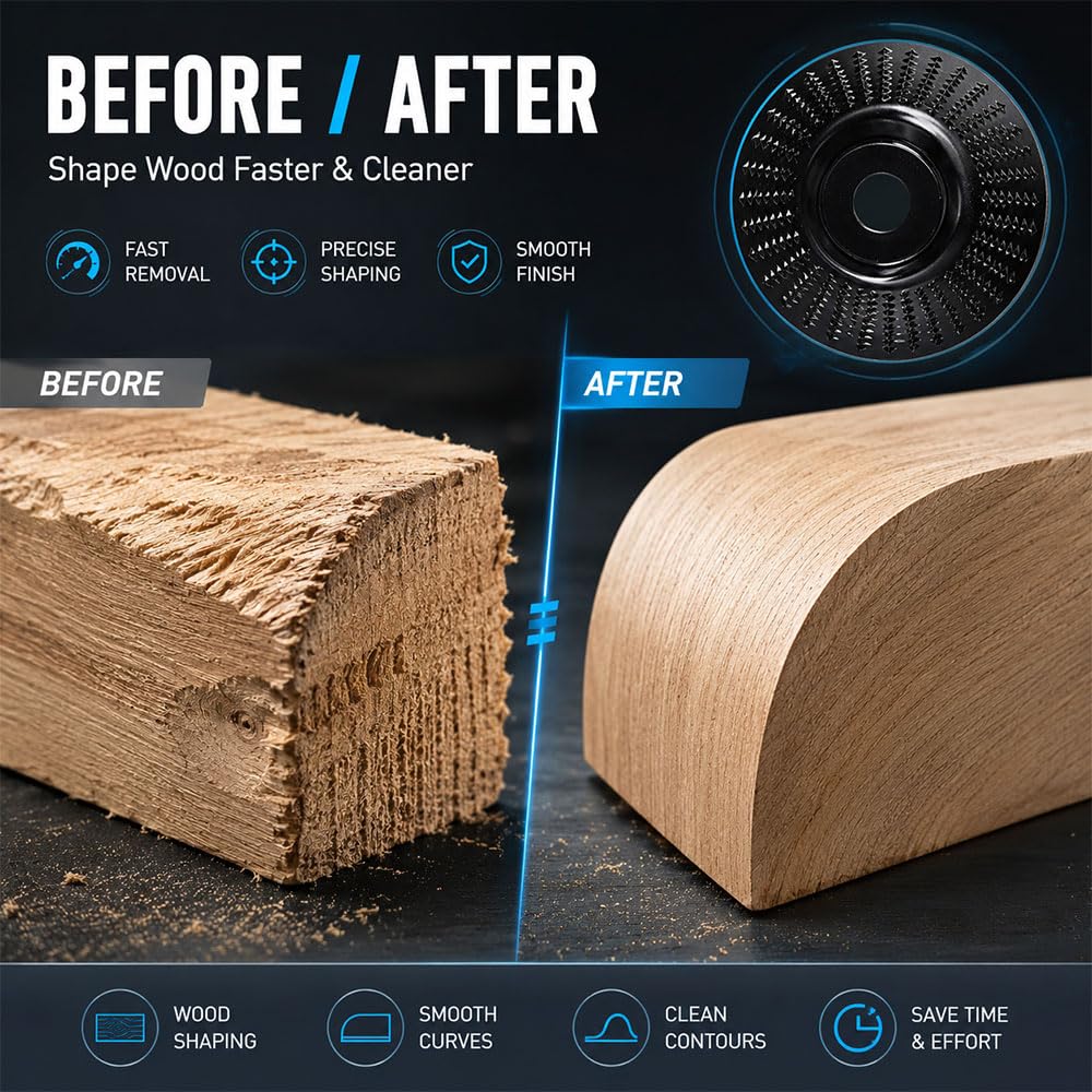 5 Piezas Muela Amoladora Madera Muela Abrasiva, 125mm/75mm Disco Radial Madera Abrasivo, DiáMetro Interior 22,2 mm para Smerigliatrice Angolare Tallar y Desbaste, Negro