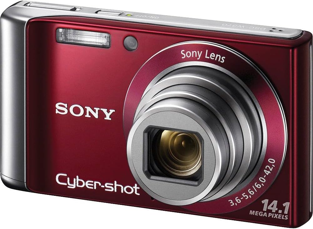 Sony DSC-W370 14.1MP Digital Camera with 7x Wide Angle Zoom with Optical Steady Shot Image Stabilization and 3.0 inch LCD (Red)