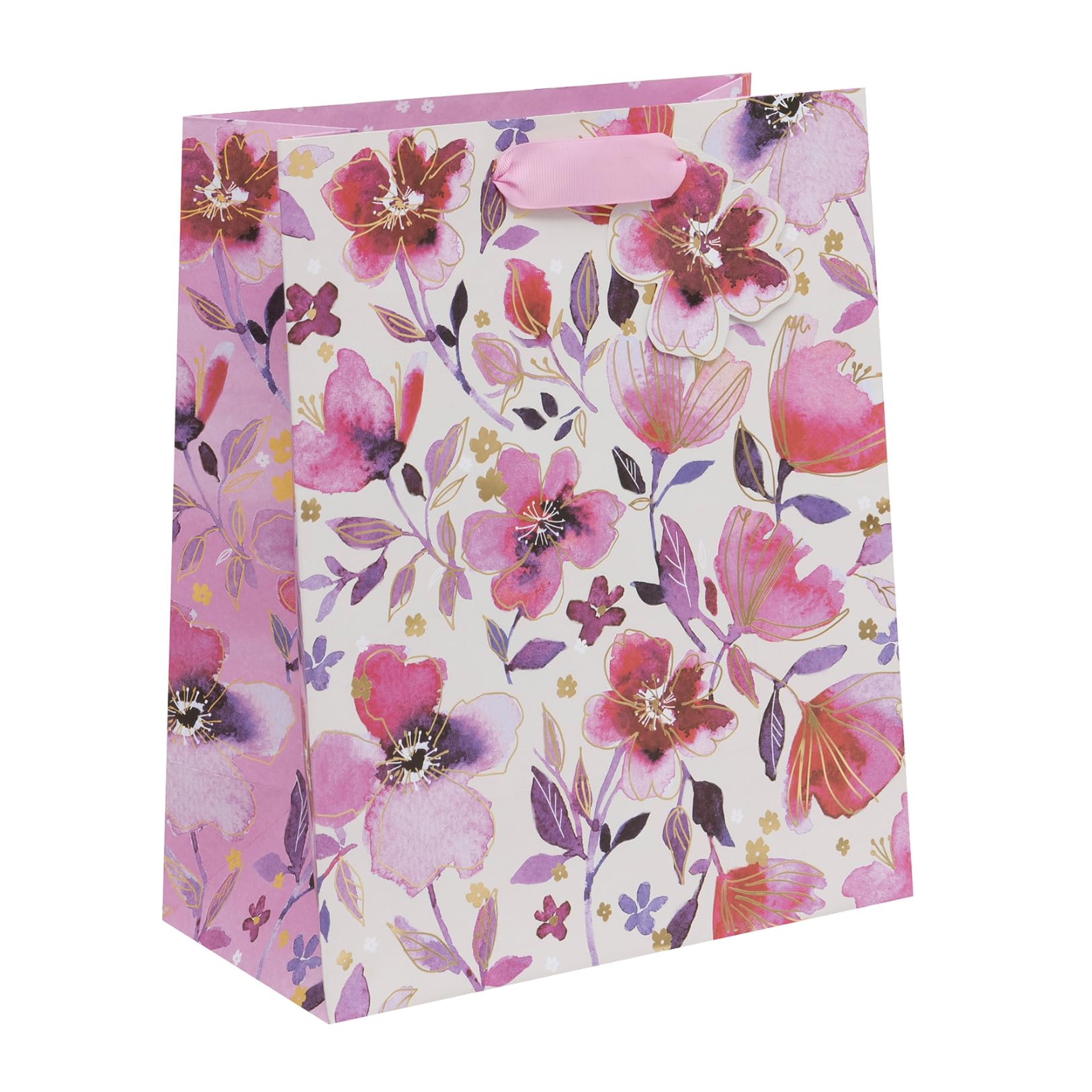 Ballyhoo Large Delicate Blossom Gift Bag, for Birthdays and Other Celebrations, 31.5 x 26 x 13.5 cms, Multi-Coloured