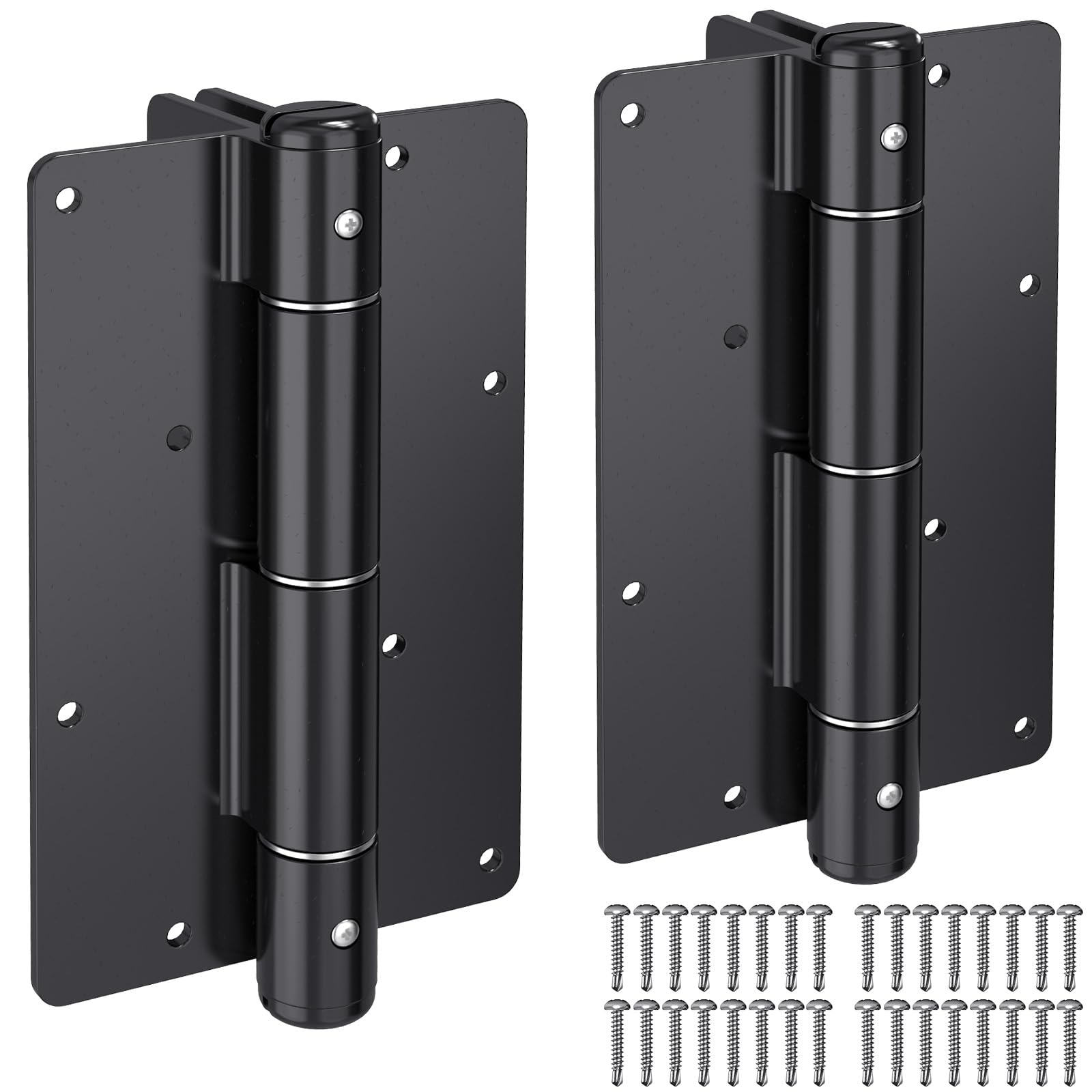 Charnières de portail à fermeture automatique 14,5 cm en acier noir robuste
