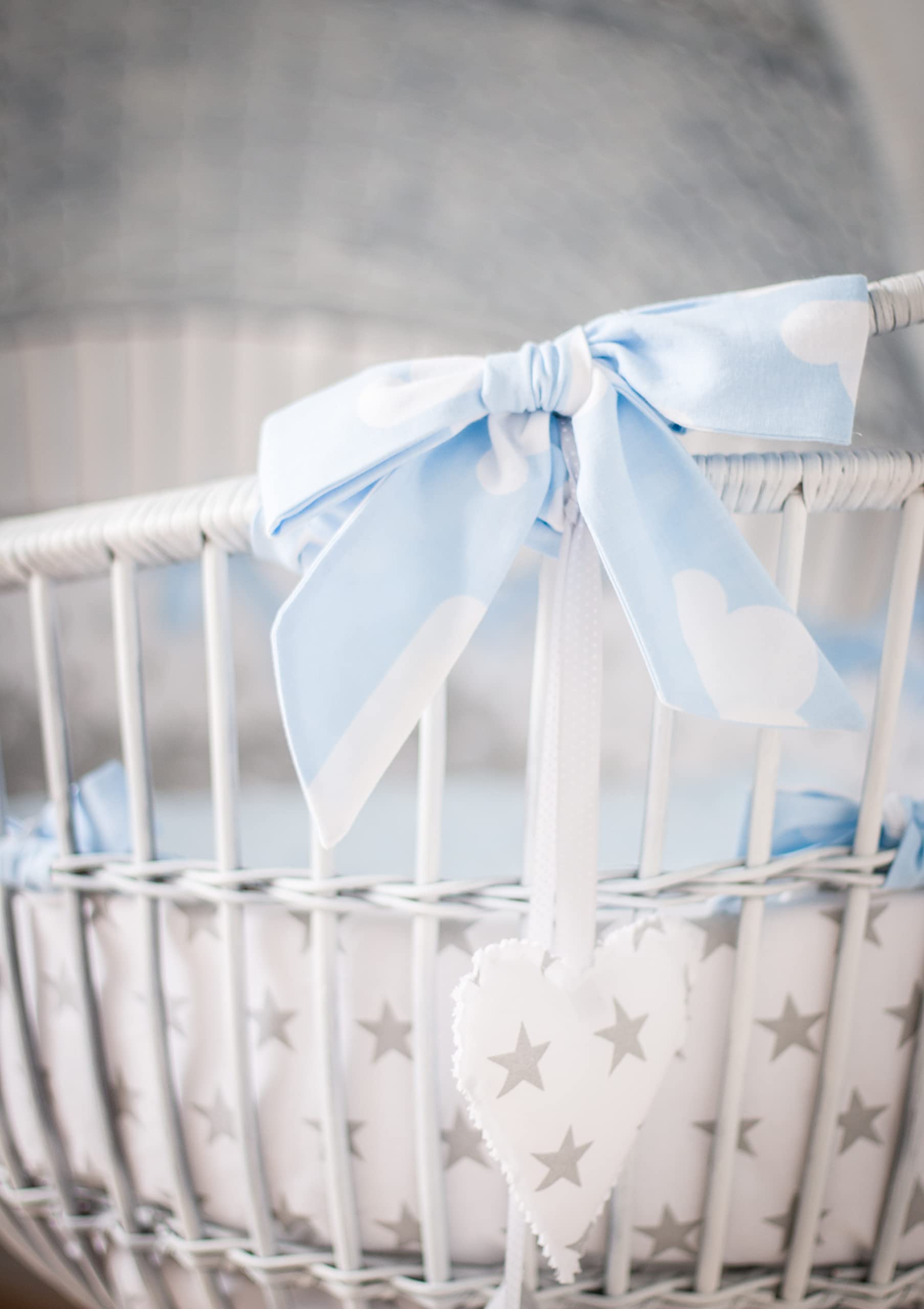Easy Dort Set di 3 lenzuola in cotone, 40 x 80 cm, allungabile a 40 x 90 cm, per culla, culla, navicella, colore: bianco
