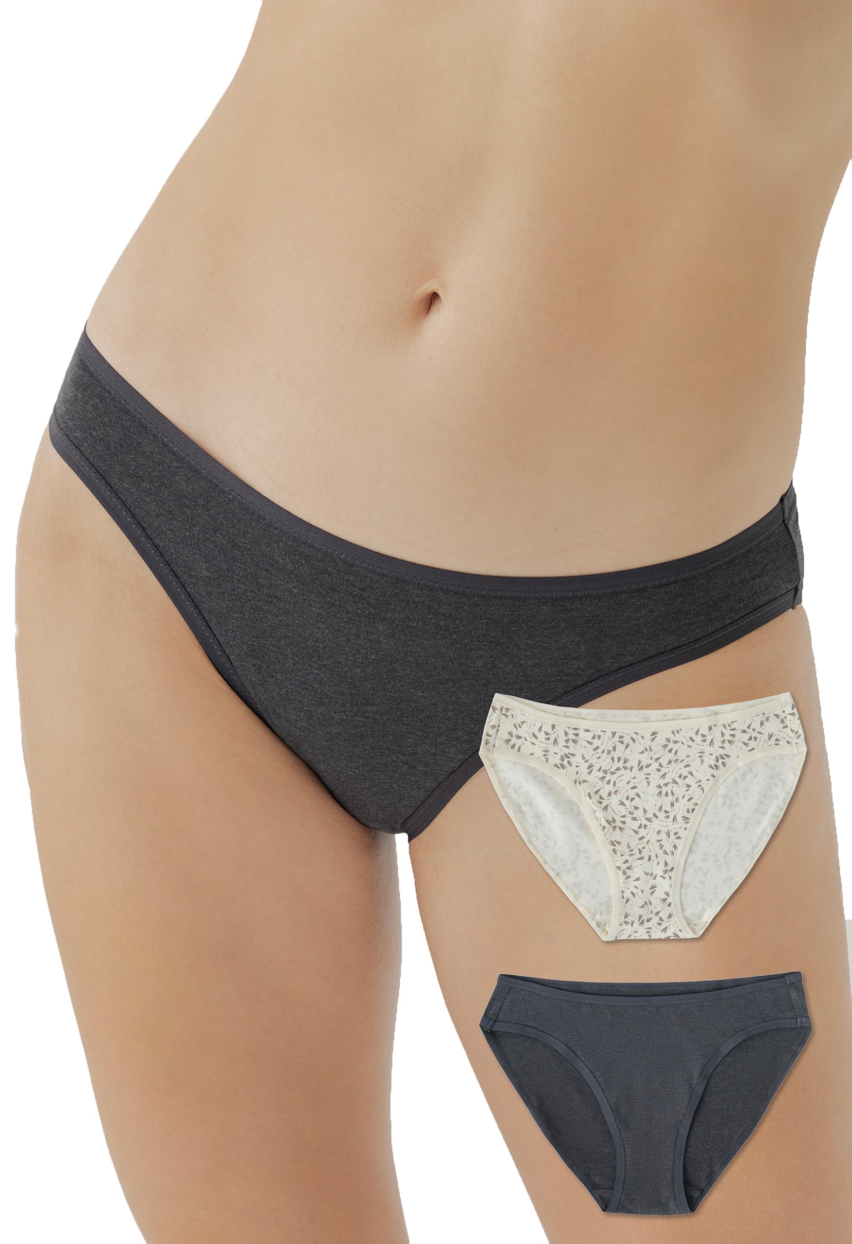 Pact Women's Organic Cotton Bikini Underwear, Classic Fit Panties with High Cut Leg