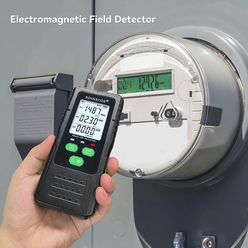 RDINSCOS EMF mérő elektromágneses sugárzás detektor kézi EF/MF/RF