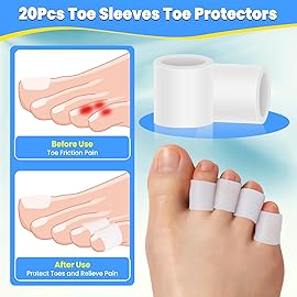 Toe Protectors Women & Men, 20 Pcs Corn Pads For Pinky Toe, Silicone Toe Protectors - Pain Relief Toe Separators For Women, Pinky Toe Protector For Bunion Blisters, Hammer Toes, Toenails Loss