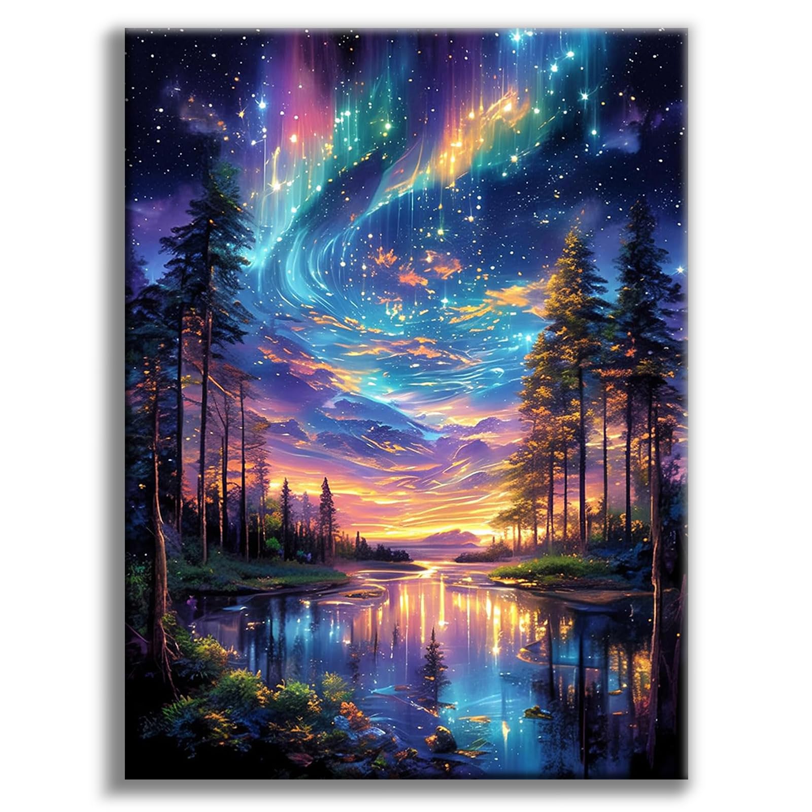 Diamond Painting Erwachsene Sternenhimmel, Landscape 5D Diamond Painting Bilder, Landschaft Diamant malerei Erwachsene, Natur Diamantmalerei-set für Geschenk, zur Entspannung und als Wanddeko 30x40 cm