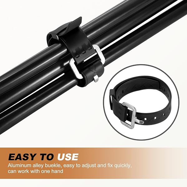 4 Pcs Silicone Tie Down Strap, 35cm / 14 inch Versatile Wear Resistant Silicone Securing Strap with Metal Buckle for Luggage Binding Outdoor Equipment Sorting,Black - 5
