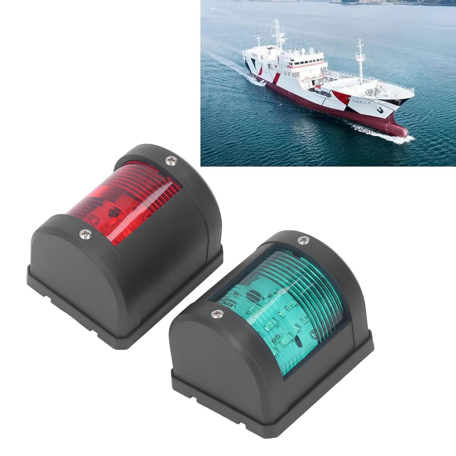 LiebeWH 2 Pezzi 2nm Luce per Barche Marine Luce di Navigazione a LED Impermeabile Dritta Verde Porto Rosso per Barche Marine Prua e Poppa