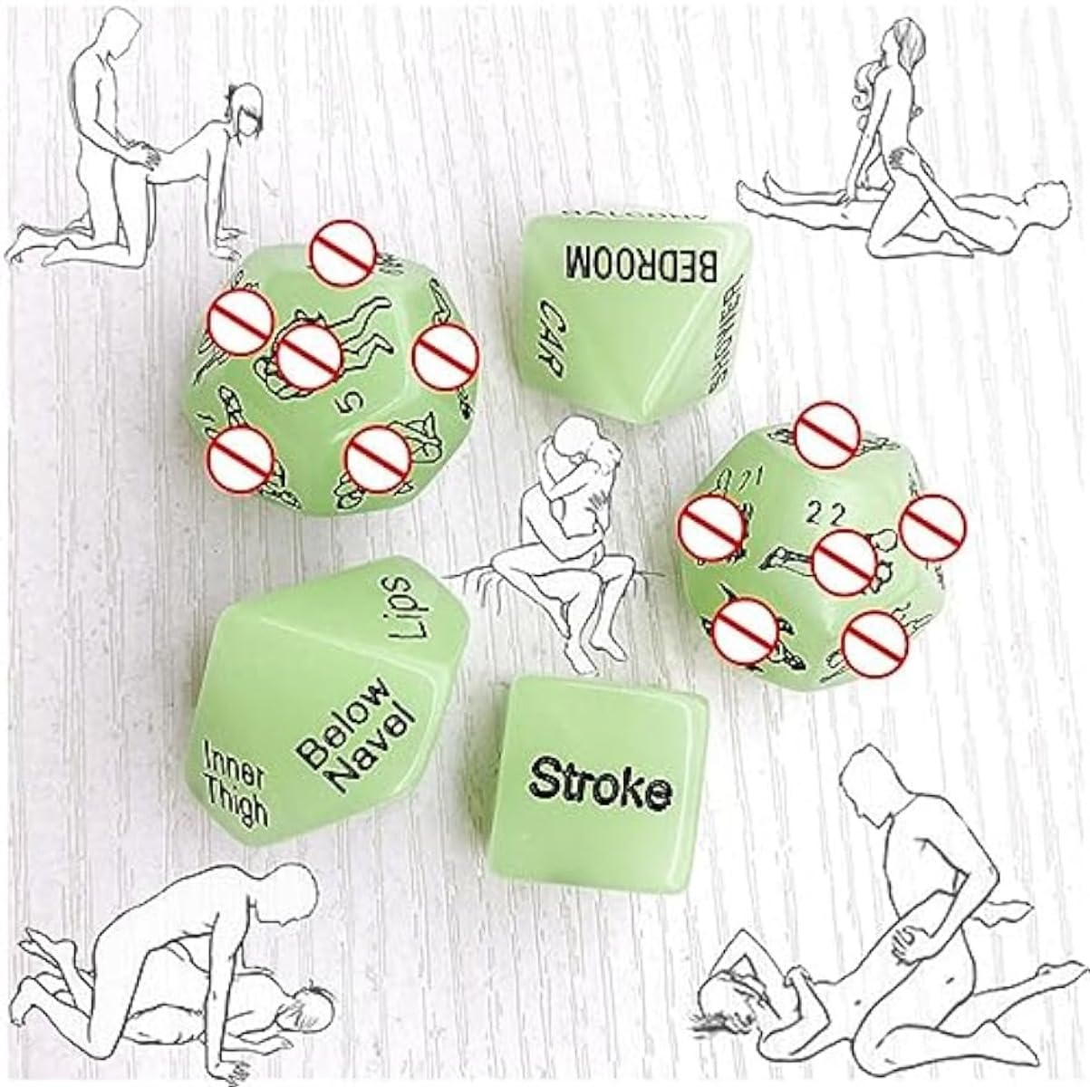 Dadi Di Plastica Verde Che Si Illuminano Al Buio Per Illuminare La Serata Di Gioco! Dadi Di Magia