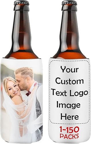 Fundas delgadas personalizadas para latas de cerveza, soportes de cerveza aislados reutilizables personalizados con texto de imagen y logotipo para