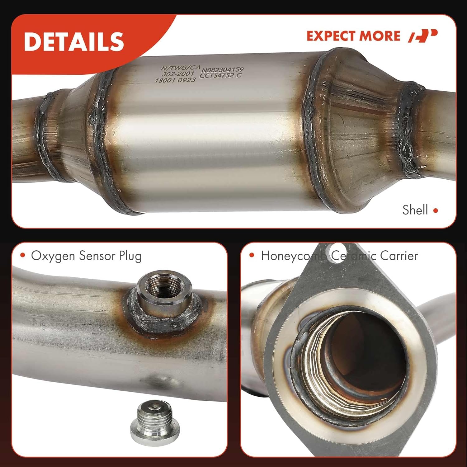 A-Premium Catalytic Converter Kit Direct-Fit Compatible with Buick LaCrosse Allure 2005-2009 3.8L & Pontiac Grand Prix 2004-2008 3.8L, EPA Compliant, Replace# 15861402, 15861401