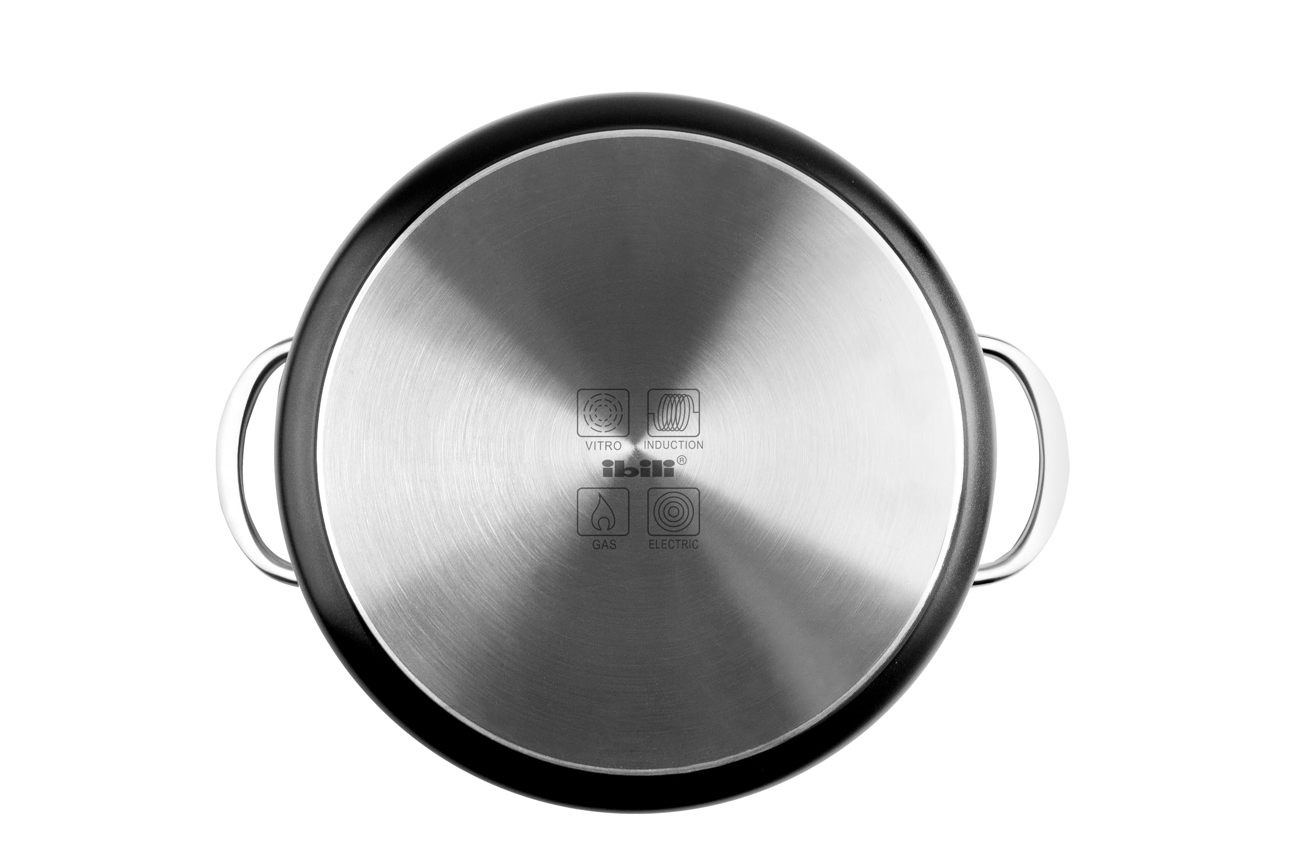IBILI - Olla Quarzo de aluminio forjado, Tapa de cristal y asas de acero inoxidable, 24 cms, 5.8 litros, Antiadherente, Apta para induccion