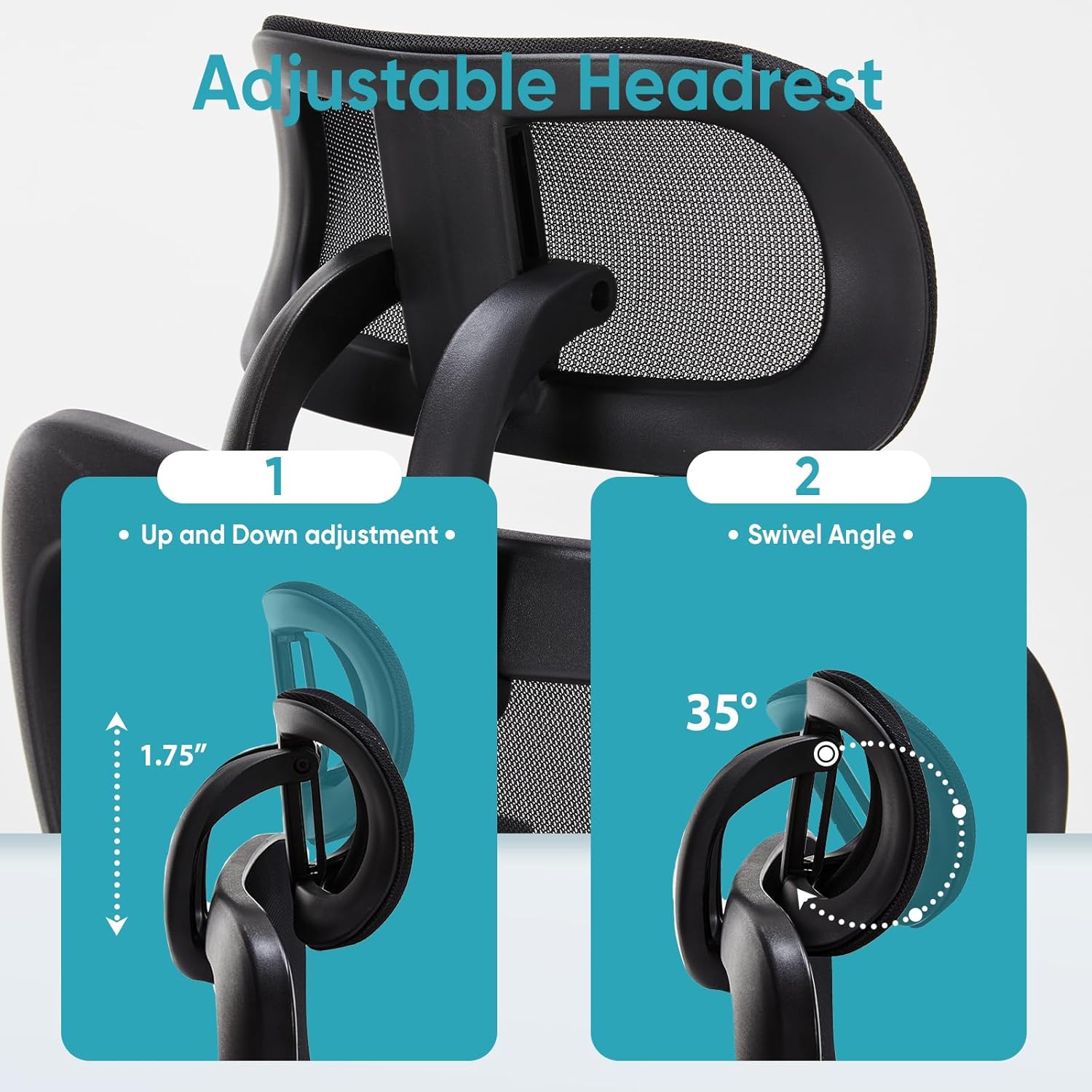500lbs Big and Tall Office Chair Heavy Duty Office Chair with Adjustable Lumbar Support & Headrest,Ergonomic Mesh High Back Computer Desk Chair, Extra Wide Seat Chair