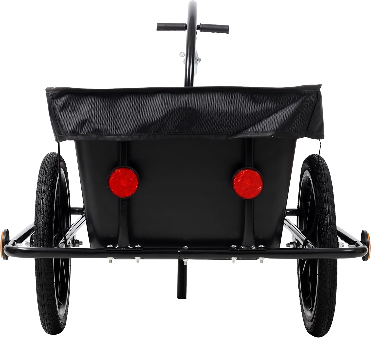 Foldable Bike Cargo Trailer with Support Bar & Quick Release, Removable Waterproof 900D PVC Cover, Collapsible Utility Bicycle Wagon for Shopping, Camping, Daily Errands