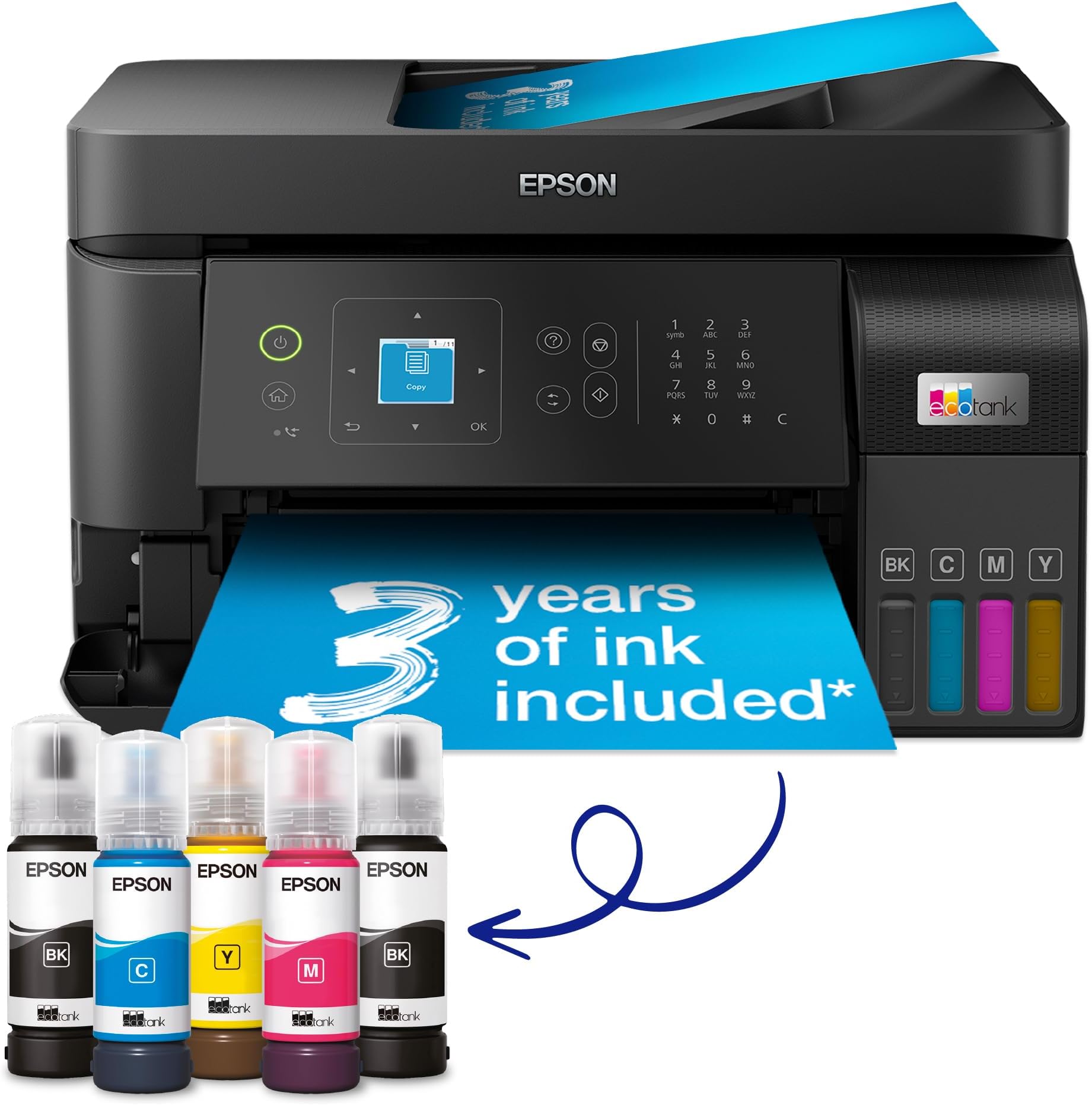 EcoTank ET-4810 A4 Multifunction Wi-Fi Ink Tank Printer, With Up To 3 Years Of Ink Included