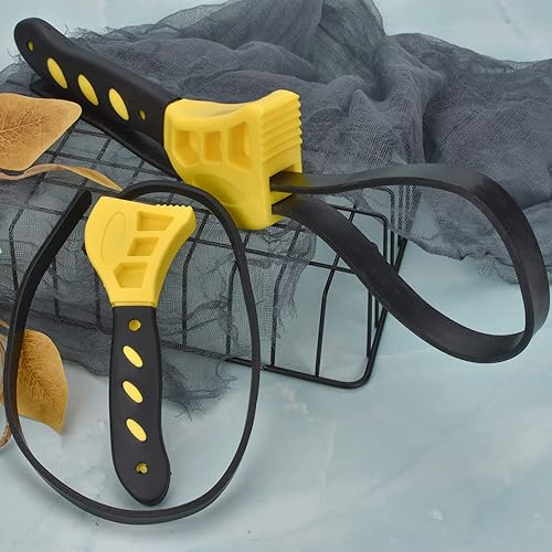 Miniatura 3 de AccEncyc Paquete de 2 llaves de correa llaves de cinturón de fontanería juego de llaves de filtro de aceite abridor de tarros llave de tubo para