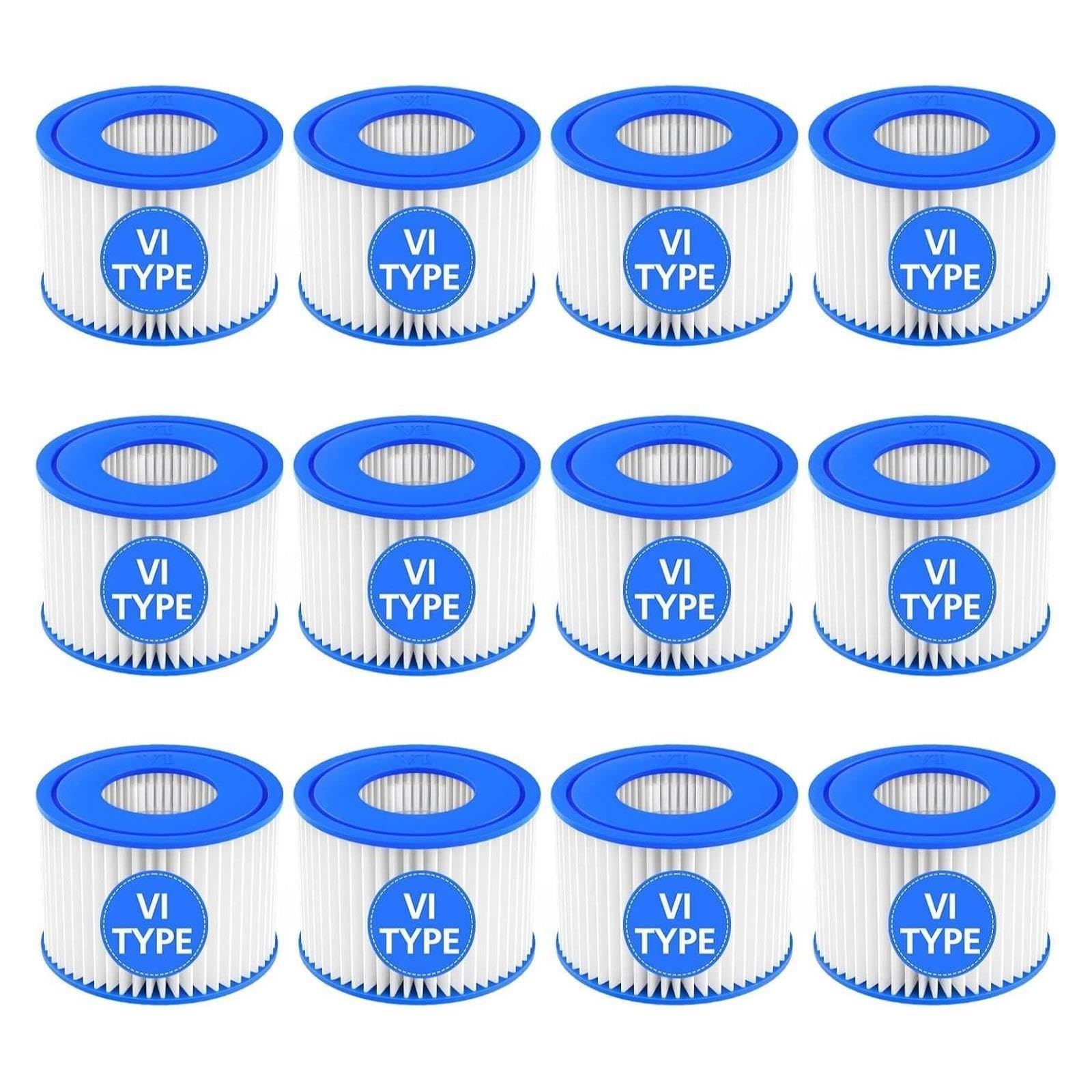 Cartouche Filtrante For Spa Taille VI, Compatible Avec Bestway, Compatible Avec Lay-Z-Spa, Compatible Avec Intex, Compatible Avec Coleman, 90352E 58323, Filtres For Spa Des pièces de rechange(12pcs)