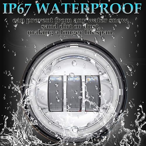 Miniatura 4 de 1 par de luces antiniebla led de 11.4 cm con ojos de ángel, lámparas de paso, bombilla DRL para faro antiniebla de motocicleta (luz antiniebla