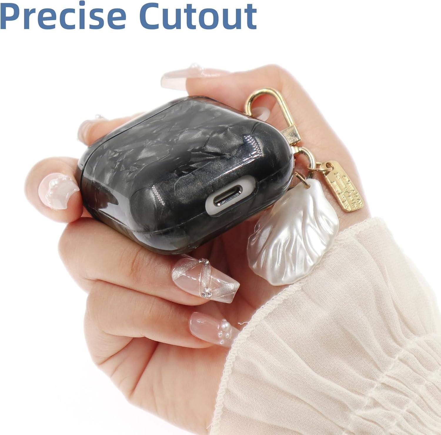 Compatible with AirPod Case 1st/2nd Generation, Shell Print Protective Case Cover for AirPods with Cleaner Kit and Shell Keychain Accessories for Women Girls (Macadam Print) image 4