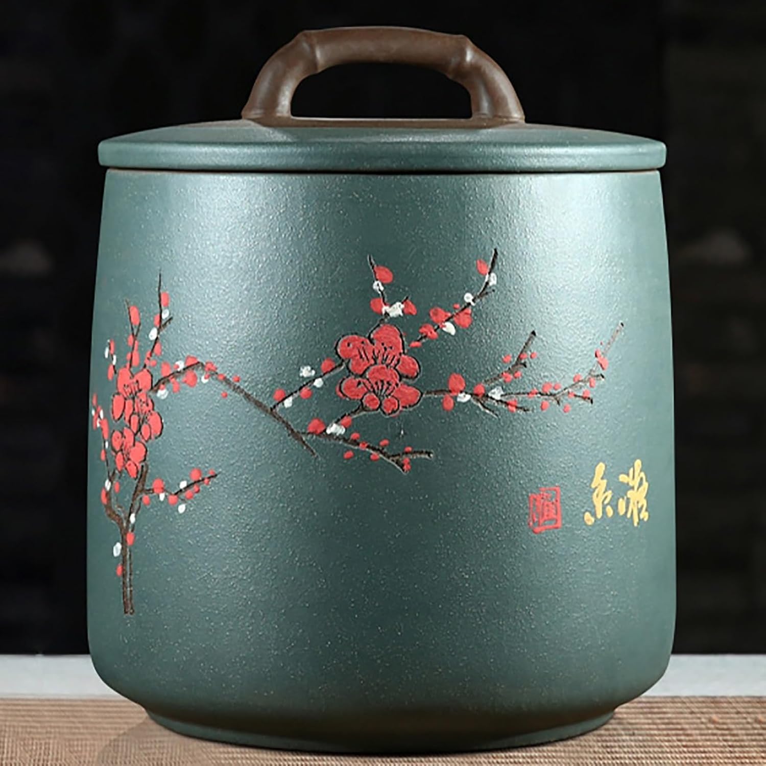 Ceramic Rice Jar With Lid - Large Airtight Food Storage Dispenser - Kitchen Grain Jars - Rice Storage Box - Household Rice Barrel - Ceramic Rice Cylinder For Flour Food(D)