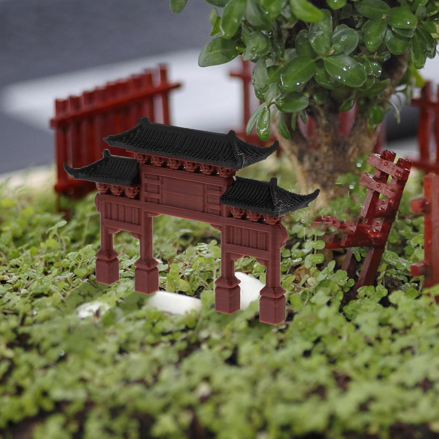 Miniature Gate Model Plastic Traditional Chinese Architecture Decor