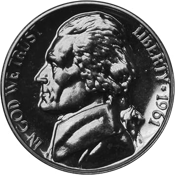 1961 P Gem Proof Jefferson Nickel US Coin