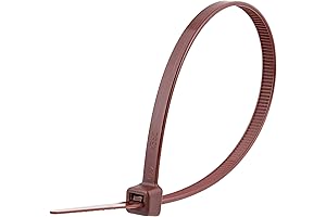 Secure 8 Inch Brown Standard Nylon Cable Zip Tie - Pack of 100