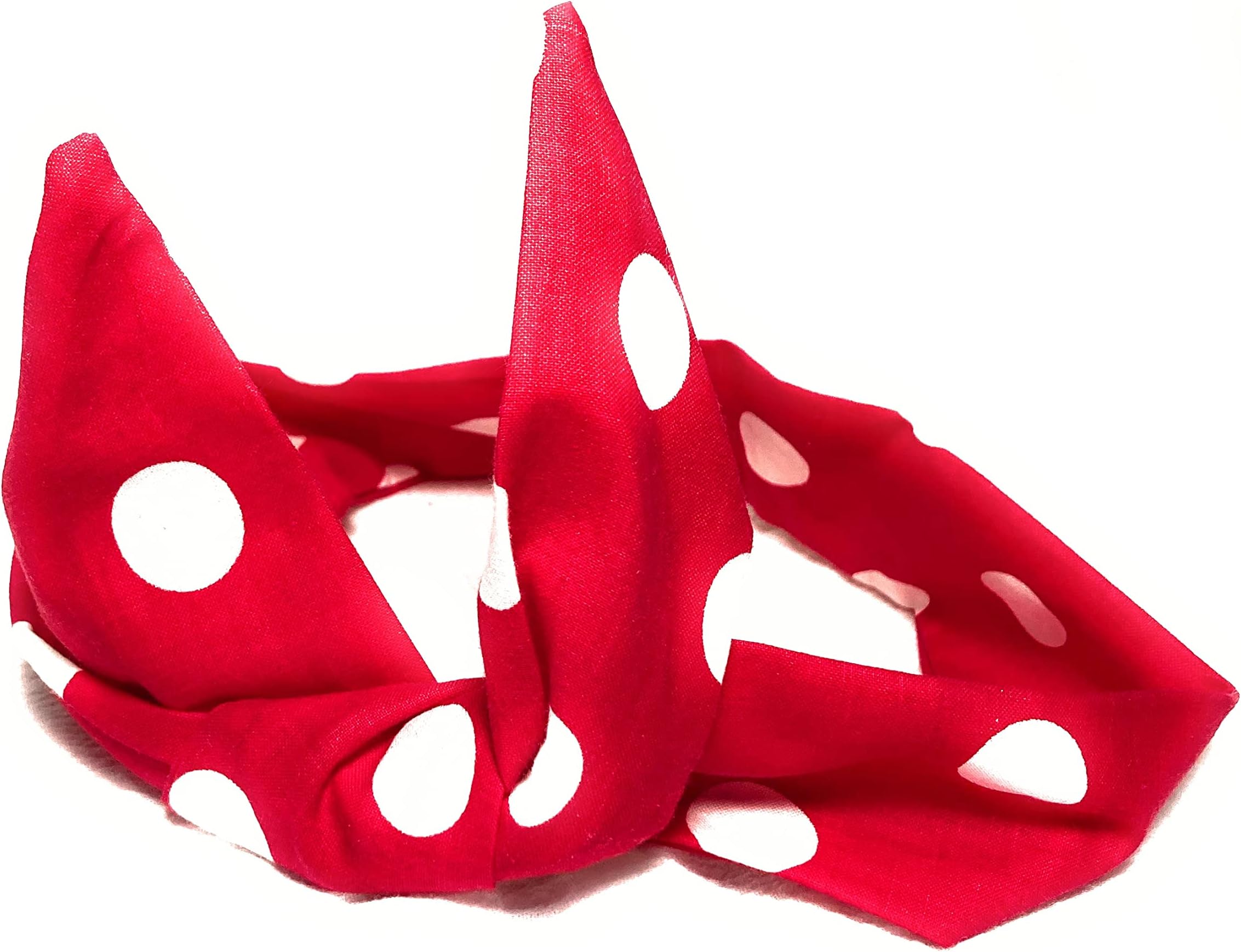 Wired Headband Dolly Bow Rosie the Riveter Print Wired Dolly bow Rockabilly Wire Scarf Headband We Can do It White Polka Dots on Red