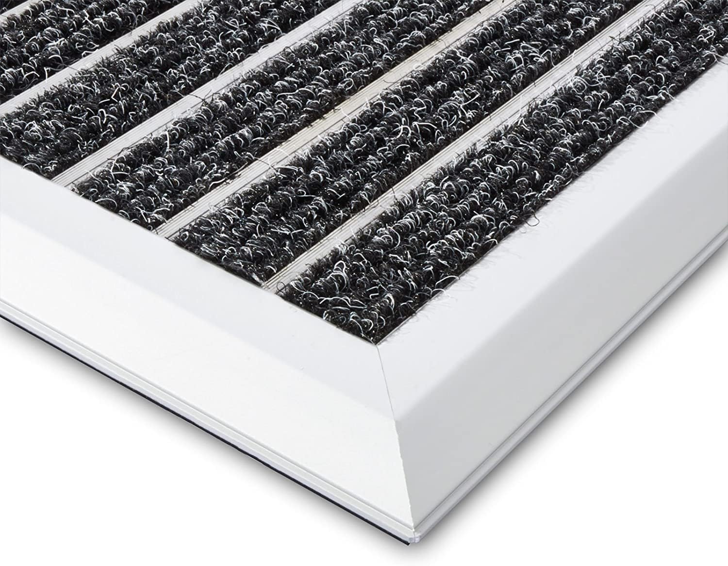 Floordirekt Fussabtreter Aussenbereich - Verschiedene Modelle für innen & außen - rostfrei & wetterfest - Haustür Fußabtreter - (Optimum Mat mit Textilfaser-Rips & Bürsten 39 x 60 cm)
