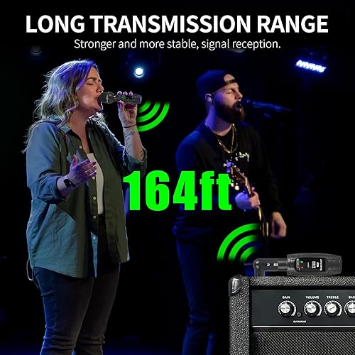 Miniatura 3 de XTUGA U95 Transmisor y receptor inalámbrico XLR Adaptador de micrófono inalámbrico, receptor XLR inalámbrico UHF Receptor transmisor de micrófono