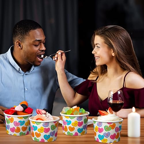 Miniatura 6 de Shellwei Paquete de 50 tazas de helado para el Día de la Madre de 9 onzas, para conversación a granel, platos desechables de postre para sopa,