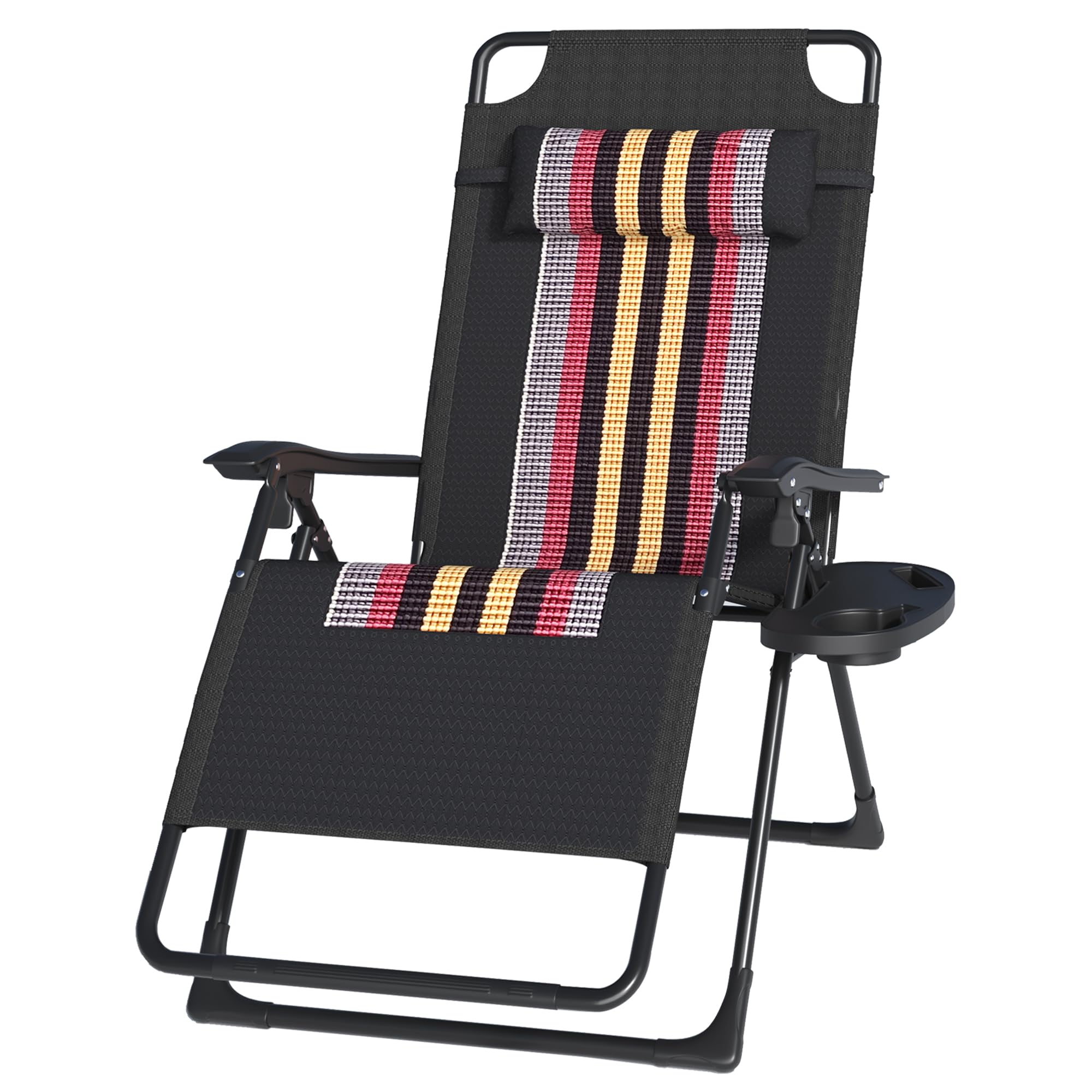 Outsunny Sedia Sdraio da Esterno con Tettuccio, Lettino Prendisole Pieghevole da Giardino in