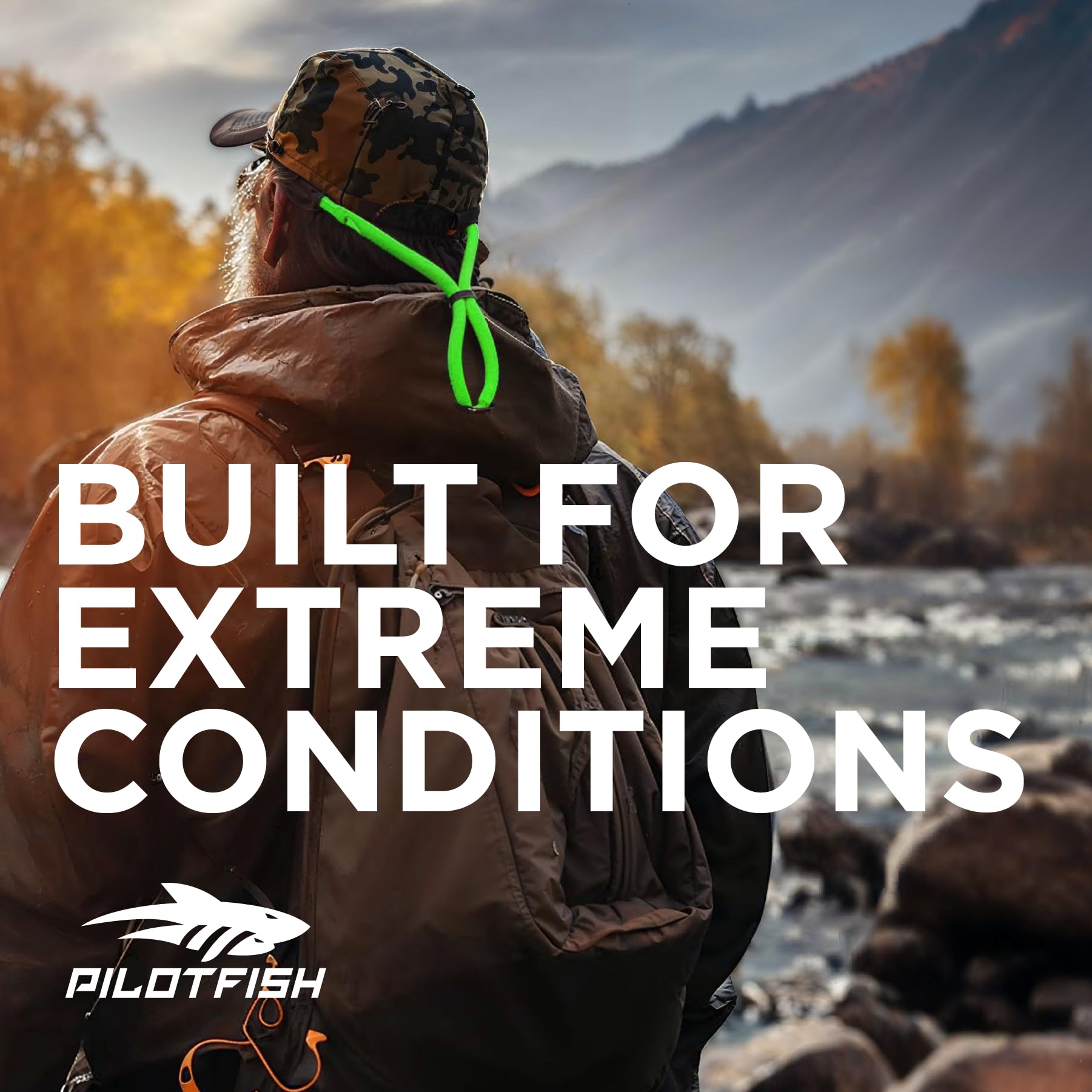 Pilotfish Cinghia per occhiali da sole galleggiante, regolabile, impermeabile, ad alta visibilità, supporto in neoprene per uomini e donne