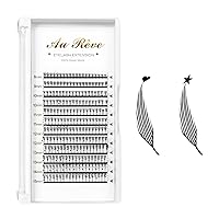 Vista 21 de YY - Extensiones de pestañas Y, rizo D, 0.003 in, 0.315-0.591 in, bandeja mixta, extensiones de pestañas con volumen, fácil aplicación en abanico