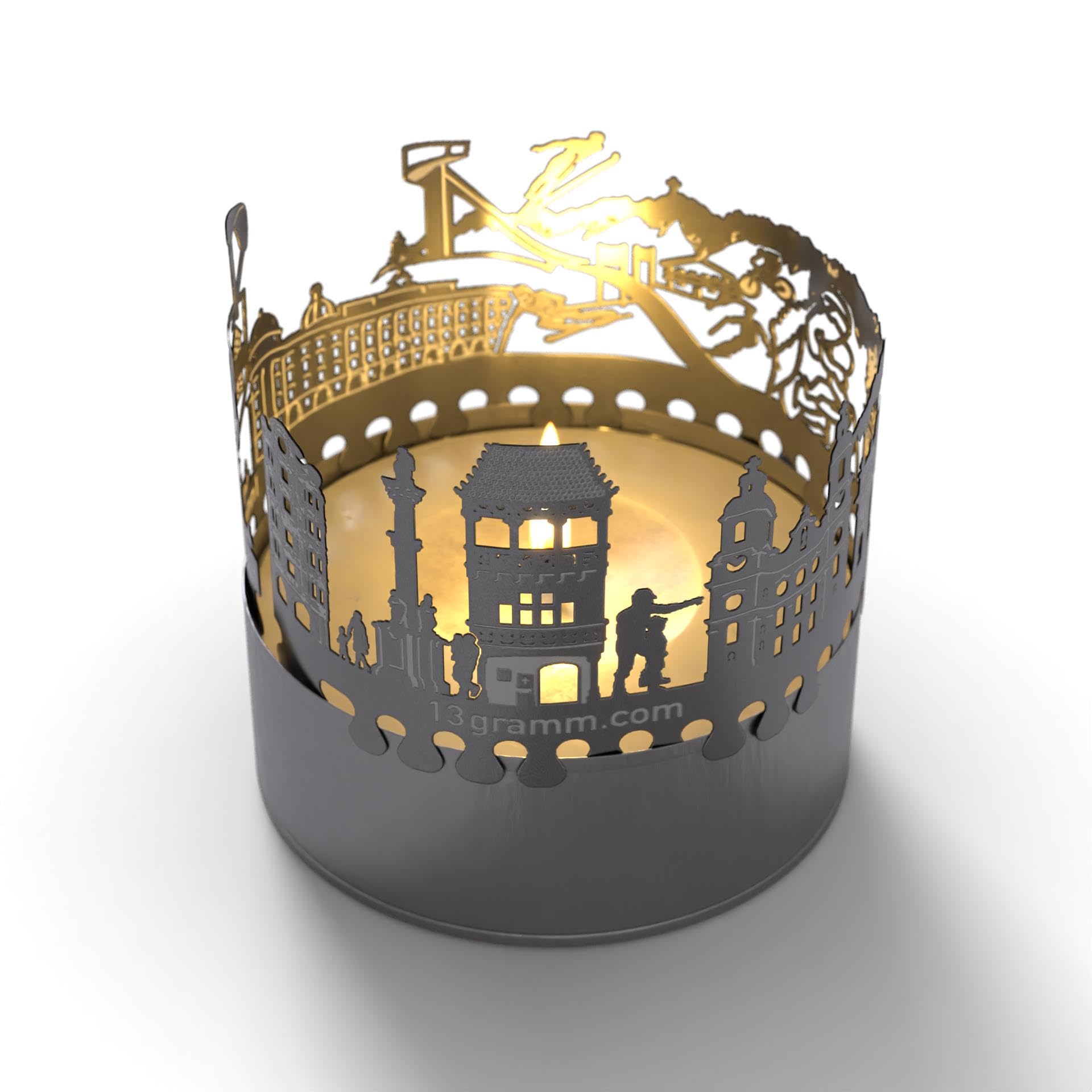 Innsbruck Skyline Shadow Play Candle Attachment - Beautiful Souvenir & Gift | Silhouette Projection of Landmarks | Perfect for Innsbruck Fans