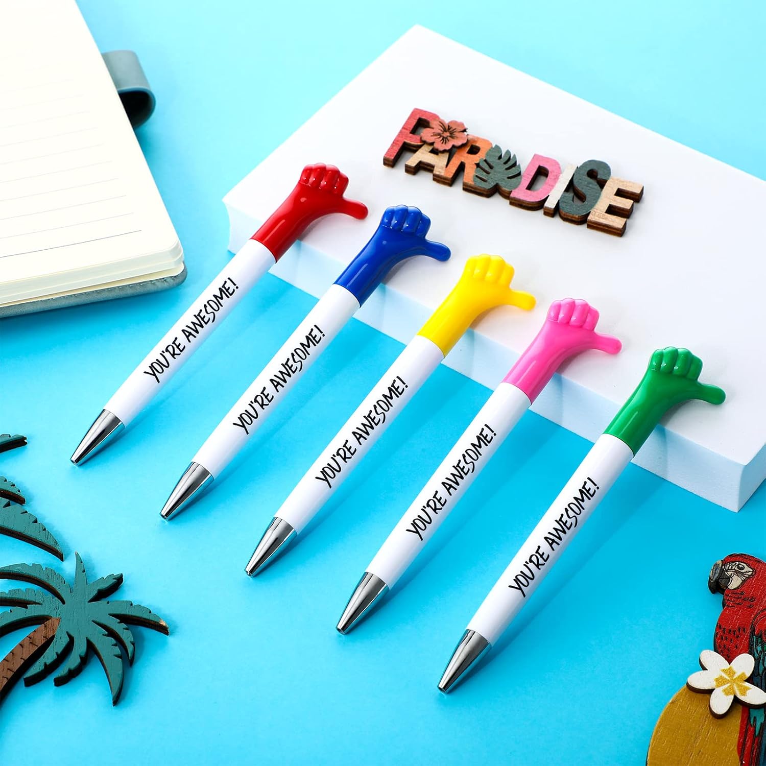 Fumete 25 Pcs 25 Pcs You're Awesome Thumbs up Pens Thank You Gifts Christmas Inspirational Quotes Fun Employee Appreciation Ballpoint Pen Bulk for Back to School Student Teacher Nurse Coworker - Image 5