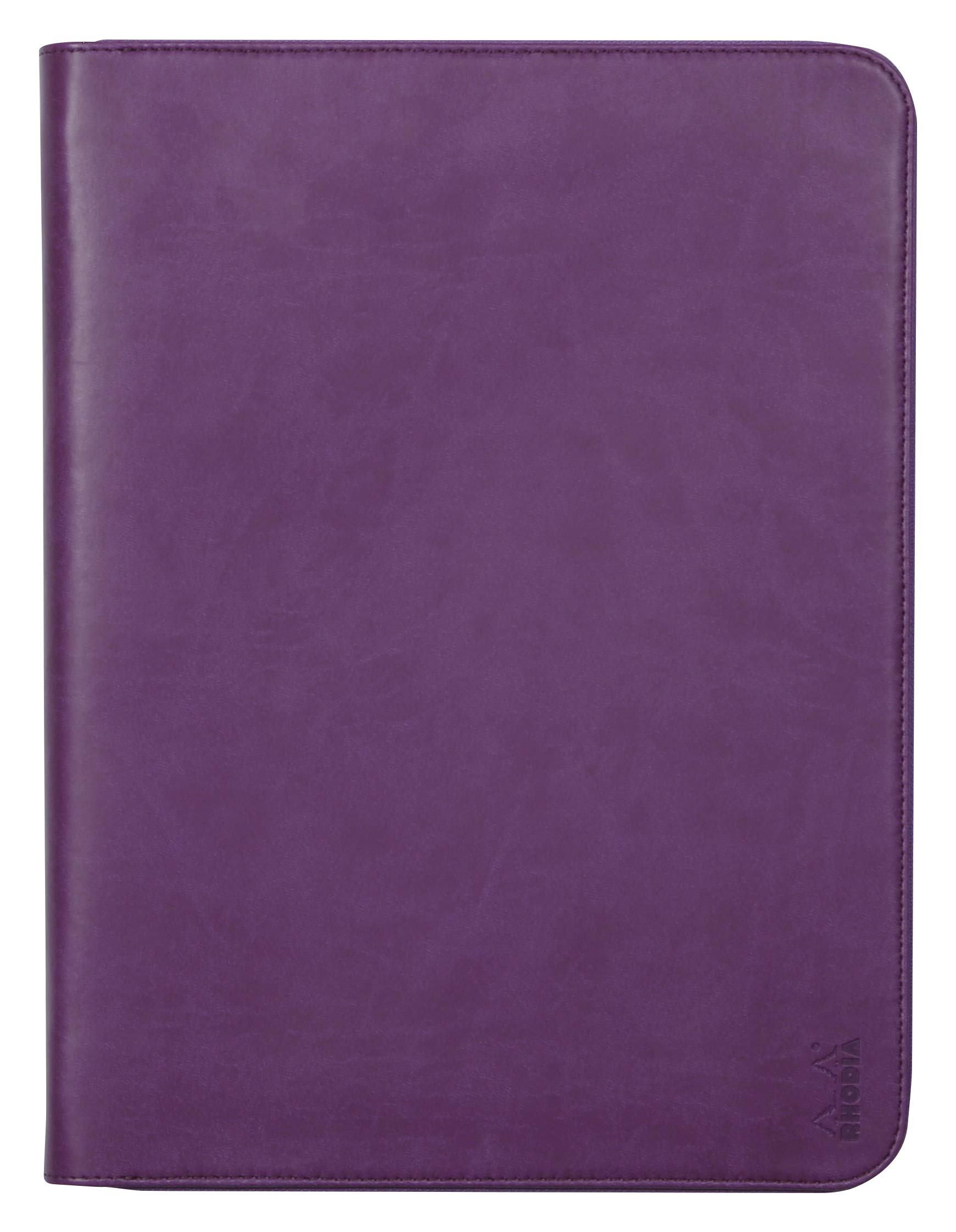 RHODIA 168121C - Rhodiarama Briefcase Purple - for Notepads and A4 or A4+ Notebooks | Dimensions Closed 25.5x34 cm - Pocket for Tablet - Premium Faux Leather