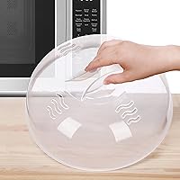 Tusjiain 11.5 Inch Microwave Splatter Cover with Easy Grip Handle, Enlarged Steam Vents, BPA-Free Anti-Splatter Lid, Dishwasher Safe