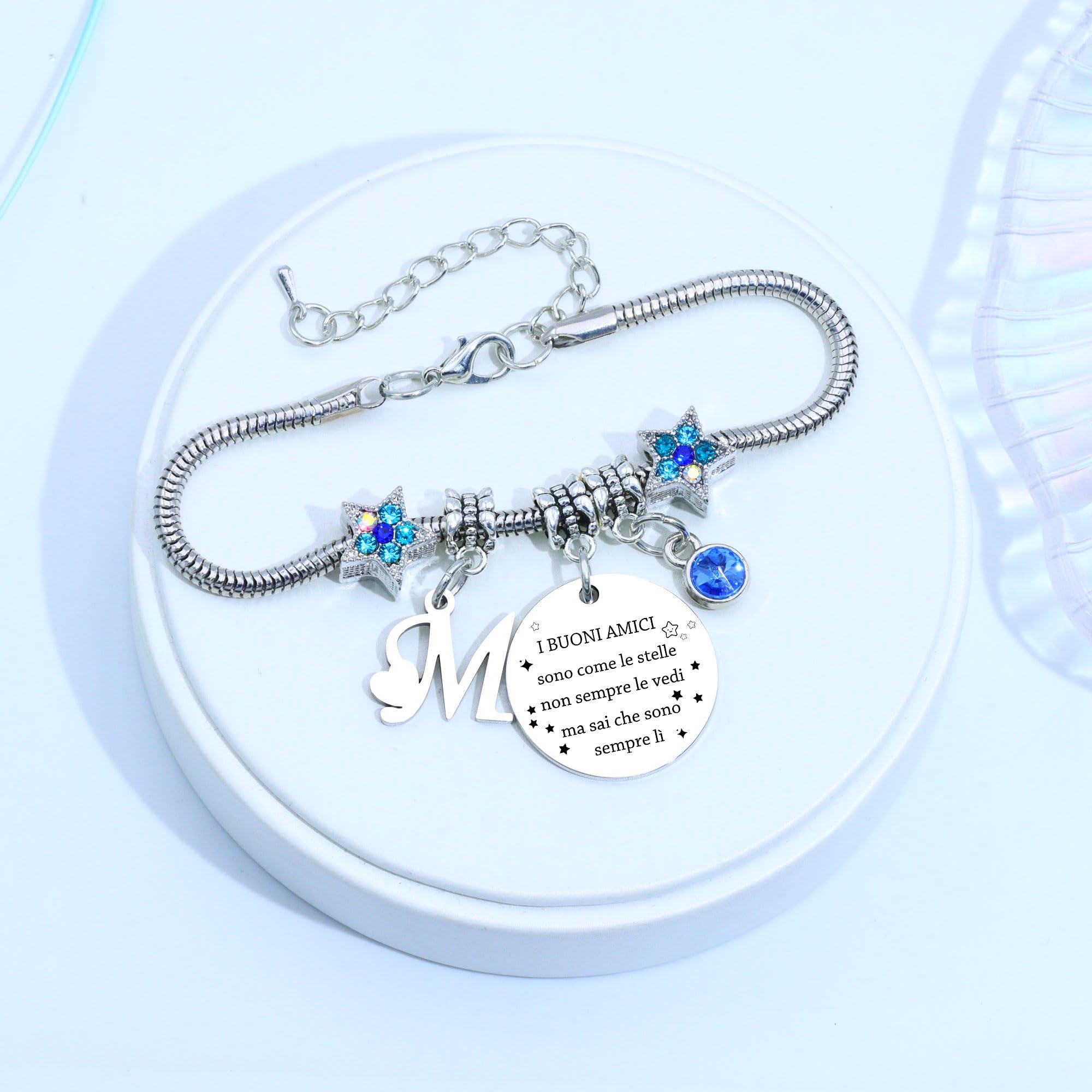 COEROW Braccialetti Delle Donne Con Lettere Iniziali-Regalo Personalizzato Per Buoni Amici,Amicizia Stella Bracciale e Ragazze Braccialetti-Nome Braccialetti Dare Sorella Collega Figlia Gioielli