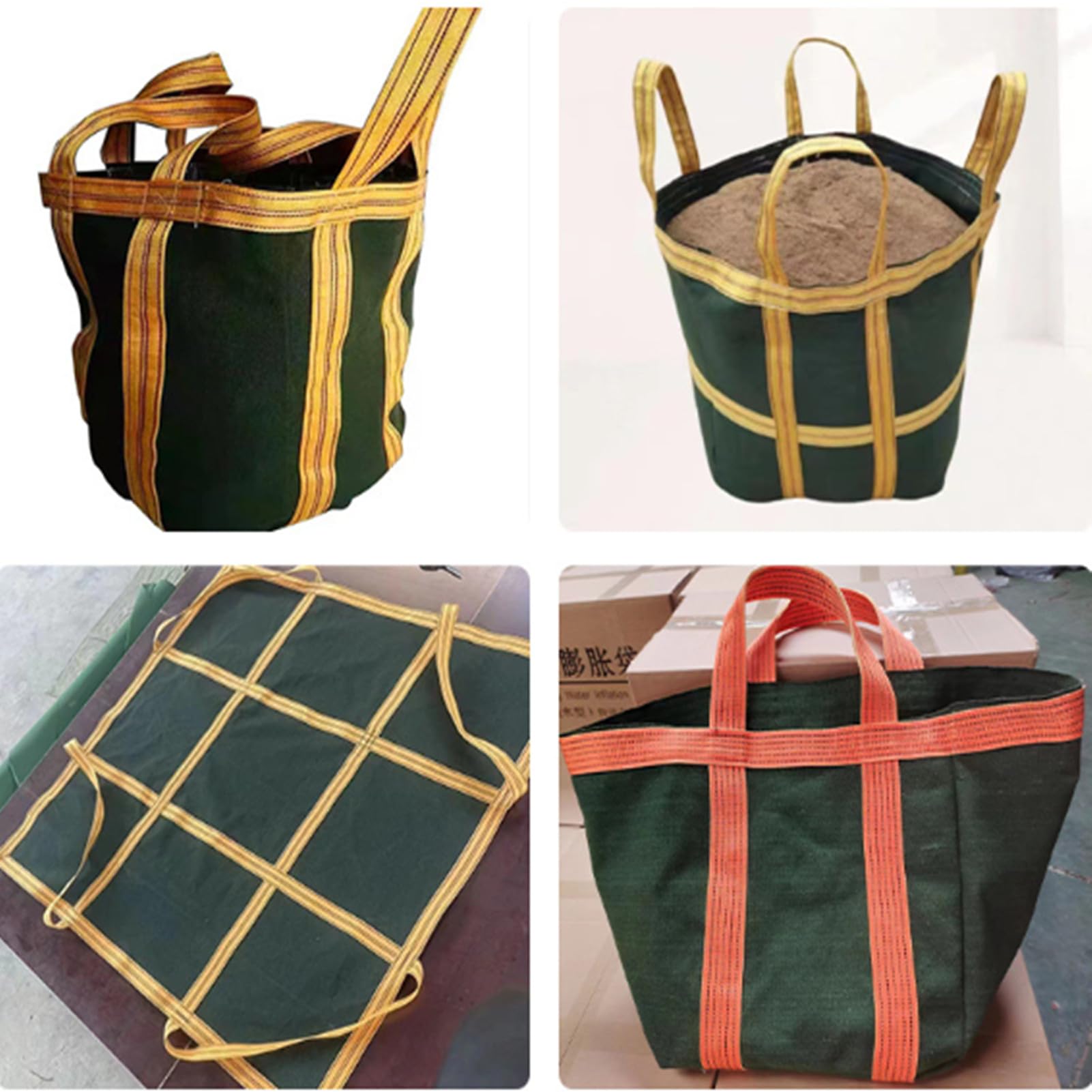 Sac de Levage en Nylon, Sacs de Levage durables et réutilisables, Sac en Voile tissé pour Plateforme de Grue, Chariot élévateur，Charge de 500 kg, 50 x 50 x 50 cm
