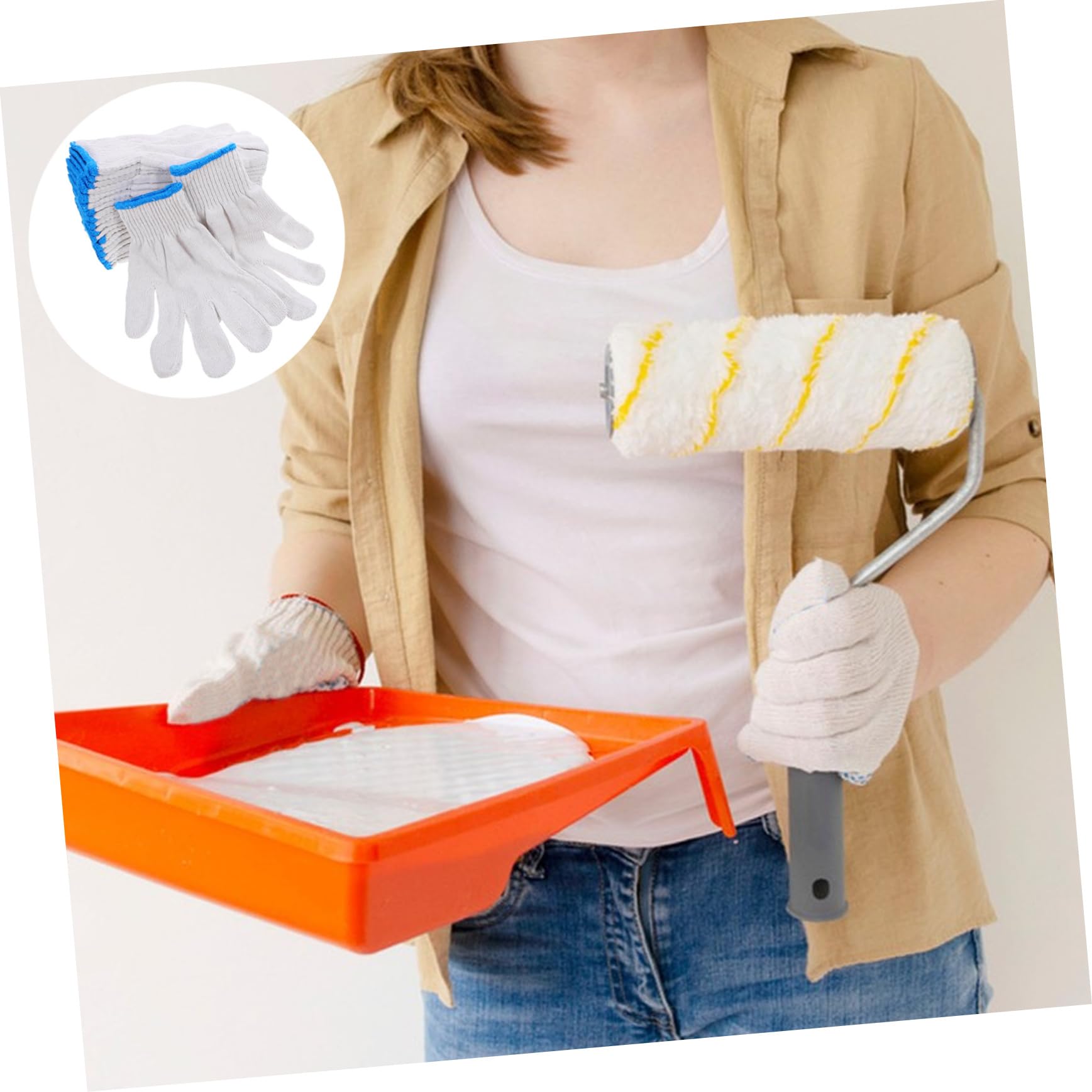 SUPVOX 20pares Guantes Trabajo Jardinería Exterior Resistentes Seguridad Cómodos Algodón