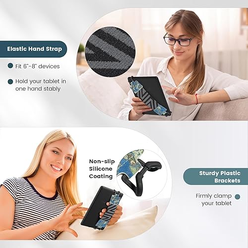 Miniatura 89 de MoKo Correa de mano de seguridad para Kindle eReaders Fire de 6 a 8 pulgadas, Kindle/Kobo/Voyaga/Lenovo/Sony Kindle E-Book, correa de mano versátil